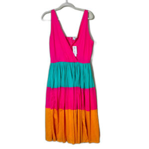 NWT M.Mira Colorblock Sundress Beach Cruise Resort Boho Large MSRP $45 Pink